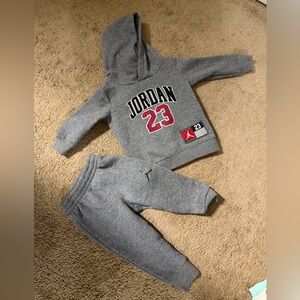Jordan Kids Gray Sweatpants & Hoodie Set